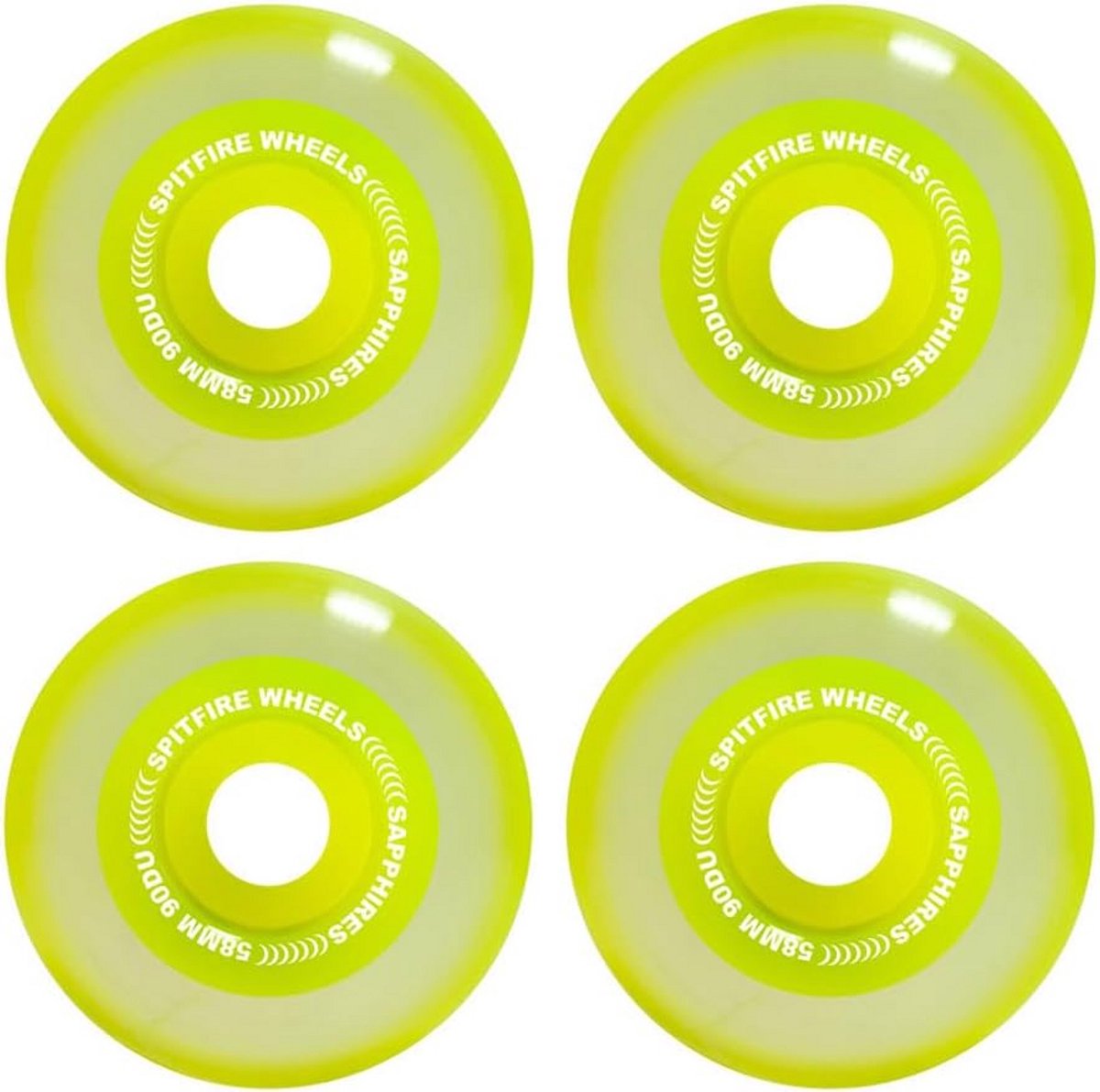 Skateboard Wielen 58mm 90A Set Neon Conical Full Duurzaam