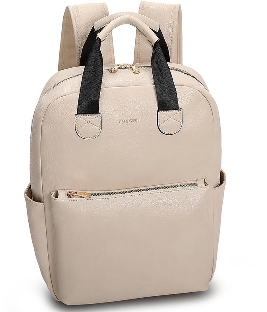 Puccini Disa 16L Imitatieleren Rugzak Dames & Heren - Beige