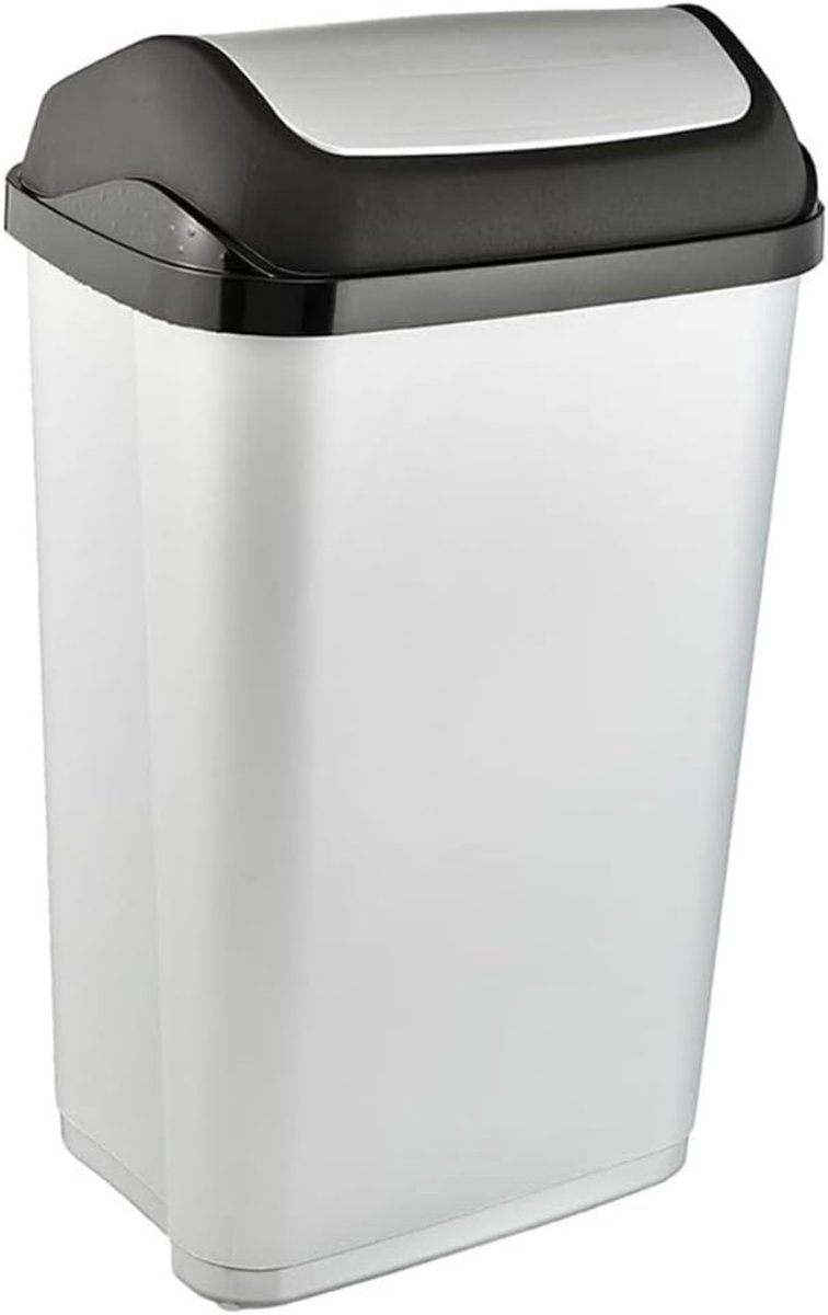 DnA® Prullenbak 50 Liter - Prullenbak - Prullenbakken - Zilver - 39cm x 29cm x 66cm