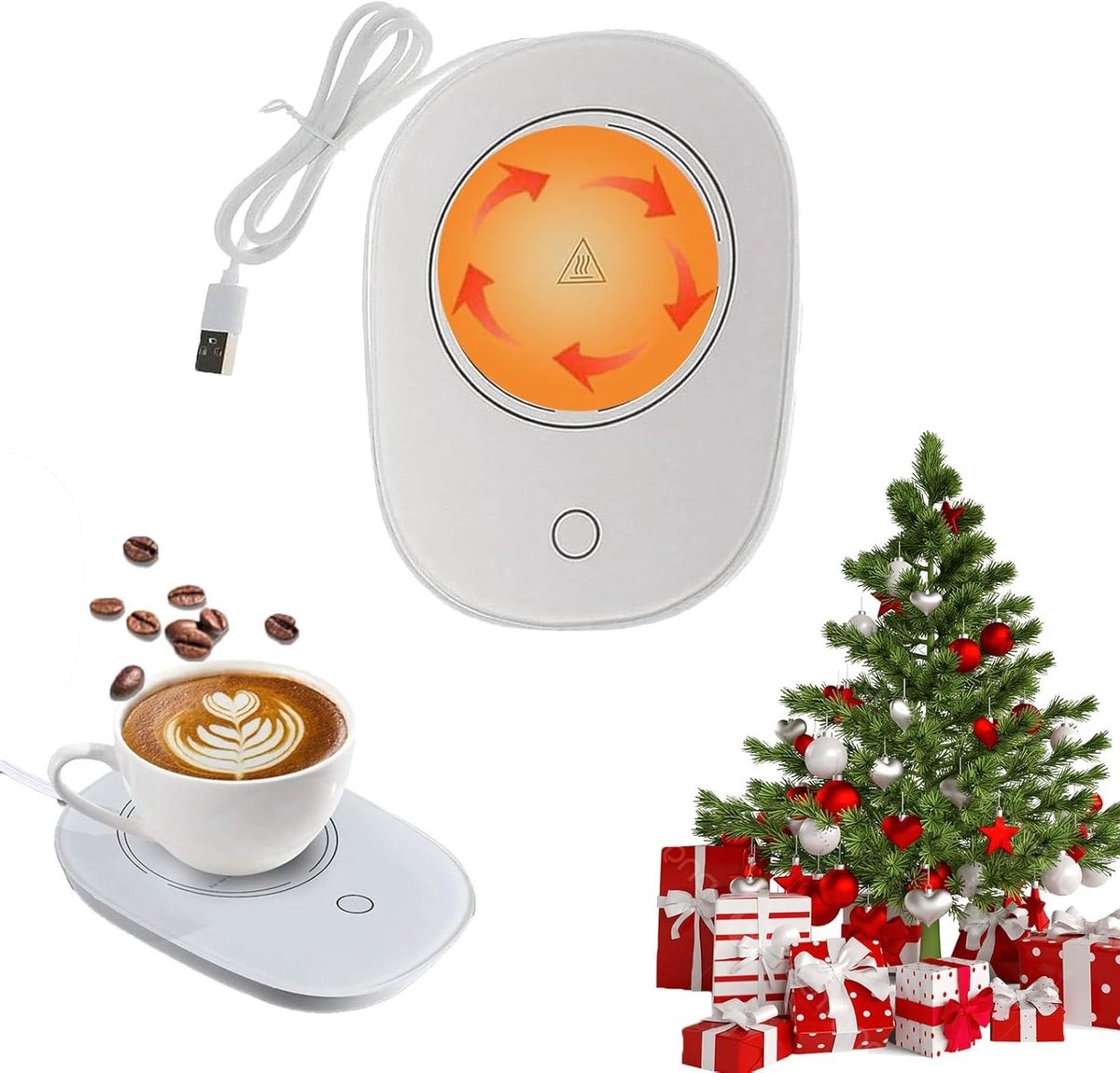 Koffiemok Warmer USB - voor Thuiskantoor - Thee en Koffie Warmer - Wit
