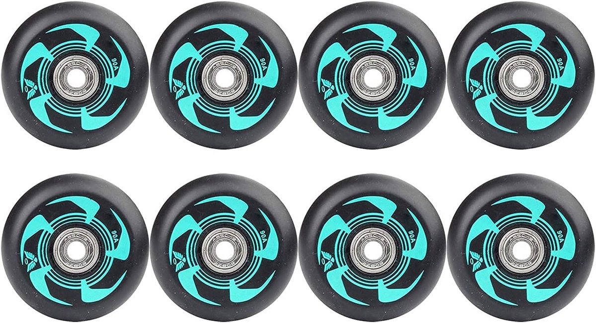 Set van 8 Inlineskate Wielen (72/76/80mm, 90A) met ABEC 9 Lagers