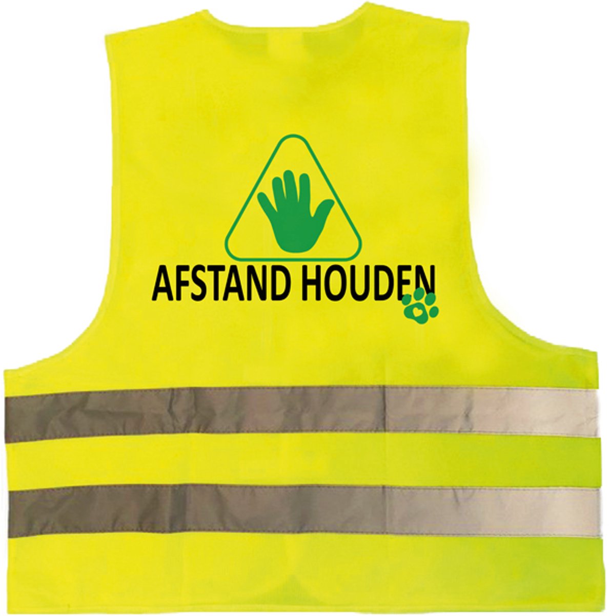 Veiligheidshesje/vest - Afstand houden - One size - De gele hond, voor signalering en veiligheid.