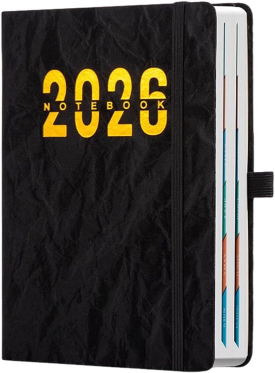 Dagelijkse Planner 2026 – A5 Dag Per Pagina Agenda – Jan T/m Dec – Met Tabs, Elastiek & Binnenzak – Voor Productiviteit & Dankbaarheid