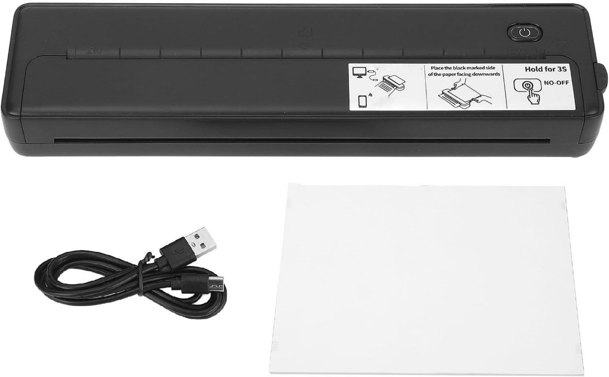 Draagbare Printer - Inkttank Printer - Mobiel Printen - Inktloos Thermisch - A4 Formaat - Zwart