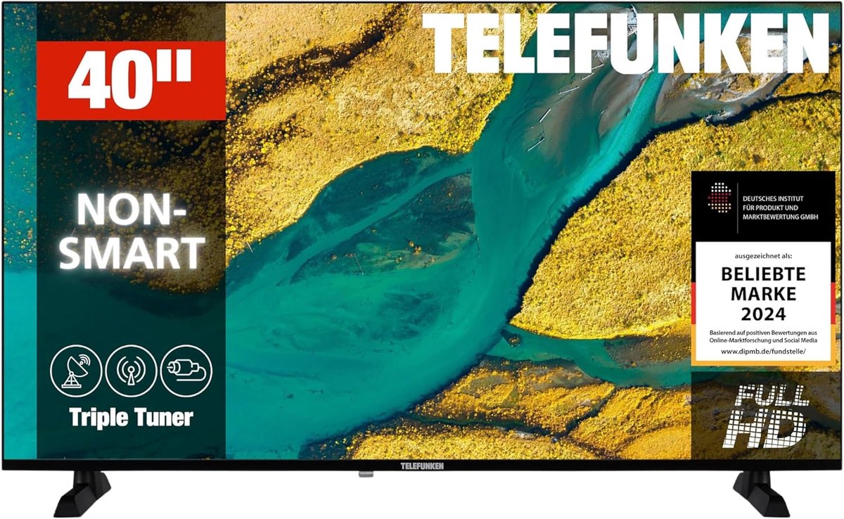 Full HD LED TV - Smart Televisie - Home Entertainment - Geïntegreerde Triple Tuner - 40 Inch Scherm - Zwart