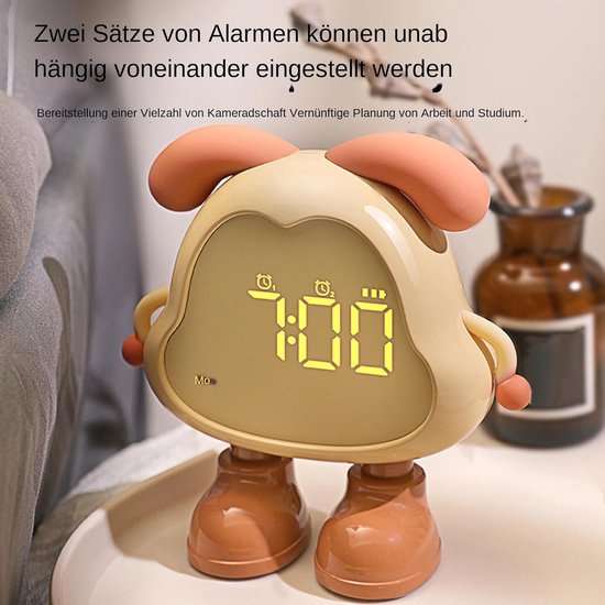 Kinderwekker Hondenmodel - Slaaptrainer Nachtlampje - Kinderkamer Decoratie - Schattig Dier Design - 128 cm Breed - Geel — afbeelding 4