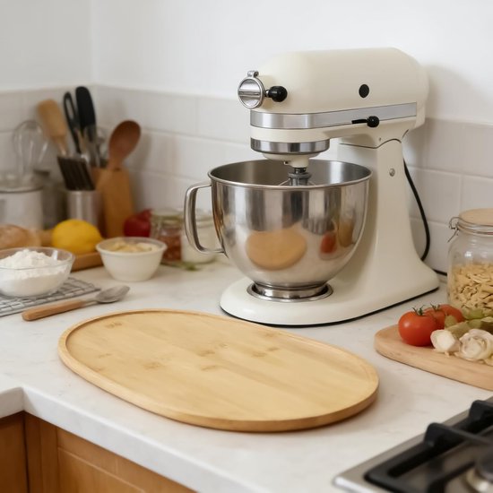 Schuifdienblad Keukenrobot - Apparaat Verplaatser - Keuken Werkblad - Krasbestendige Bescherming - 38.7 x 27.5 cm - Houtkleur — afbeelding 2