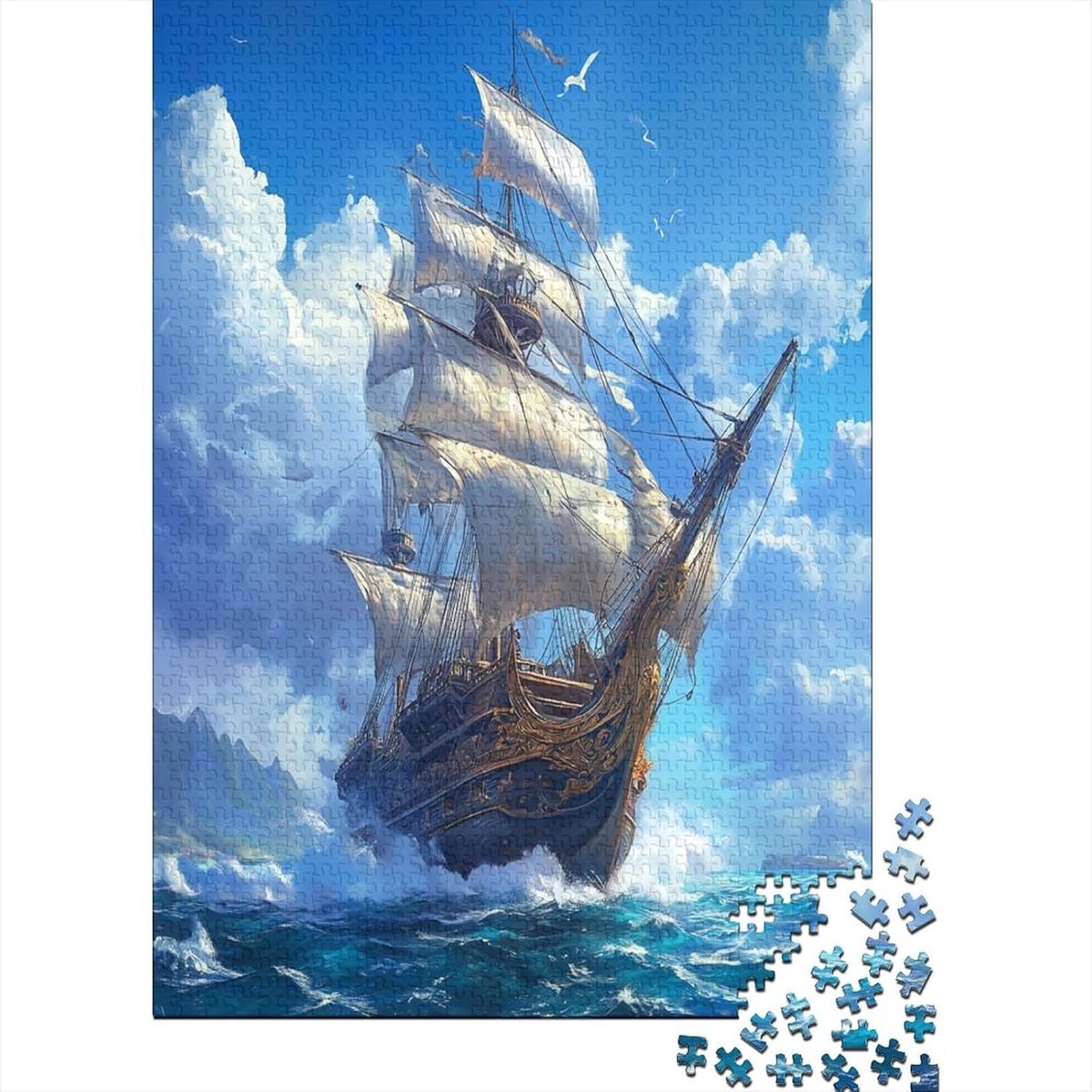 Puzzel Schip - Volwassen Puzzel - Ontspanning Thuis - Hoge Kwaliteit Print - 75x50 cm