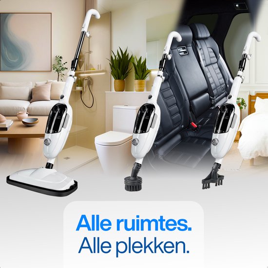 Hoge Druk 2 in 1 Stoomreiniger - Handstomer - Vlekkenreiniger - Met 8 Opzetstukken en 4 Microvezeldoeken - Bank, Vloer, Badkamer en Tapijt Reinigen