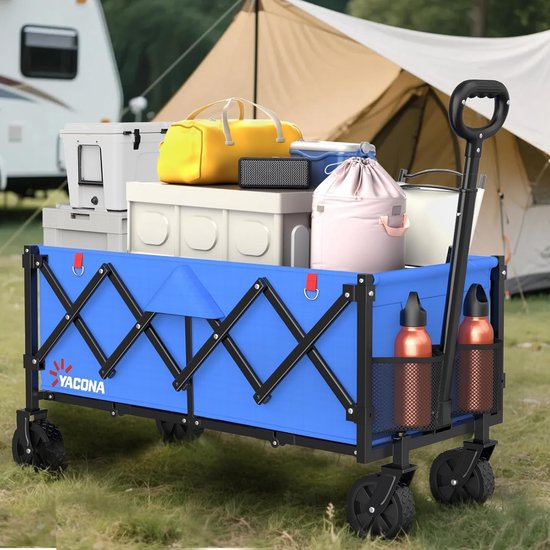 Bolderkar Opvouwbaar - Transportkar Tuin - Vervoer Zware Lasten - Compact Opbergbaar - 45x42x95 cm - Blauw van Bolderkar Opvouwbaar — afbeelding 3