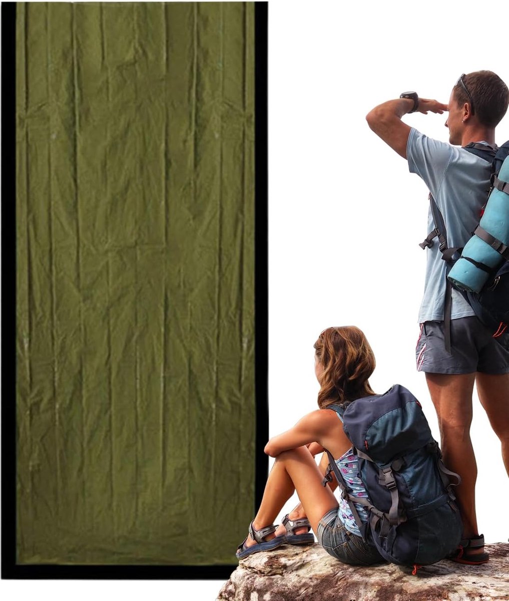 Warme Slaapzak - Lichtgewicht Slaapzak - Kamperen Buiten - Waterdicht Winddicht - 266x91cm - Groen