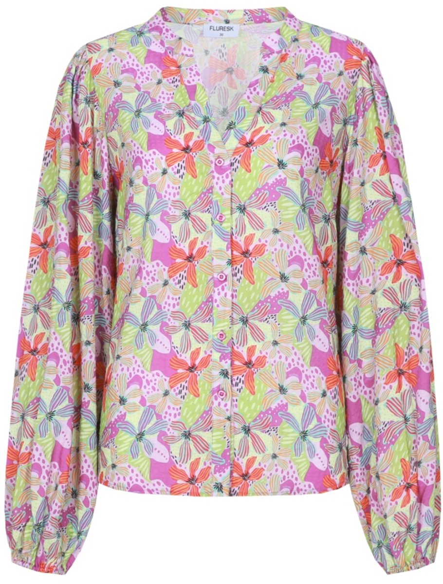 Fluresk Blouse Belkis Blouse 26zzf08 Violet/orchid Purple Dames Maat - W38