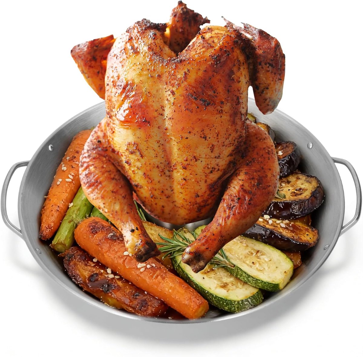 Kiphouder - Kipbrander Grill - Verticale Kip Bereiden - Roestvrij Staal - 9.4 Inch - Geborsteld