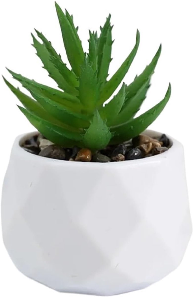 Kunstplanten - Nep planten - Decoratie huis - Onderhoudsvrij groen - 7-14 cm hoog - Groen