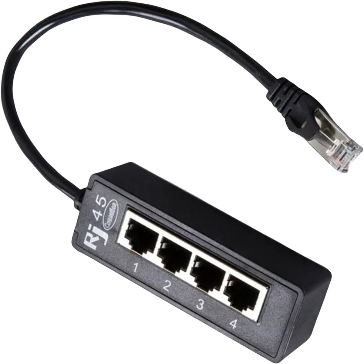 Netwerk Adapter - Ethernet Splitter - Meerdere Apparaten - 4 Poorten - 9x3x3 cm