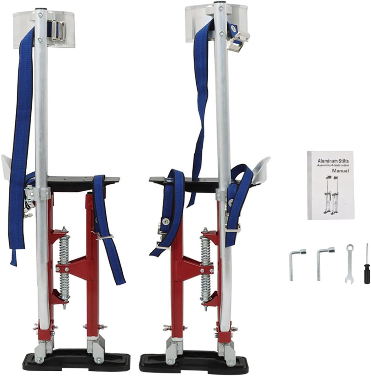 Gipsplaat Stelten - Werkstelten Verstelbaar - Schilderen Ophangen - Gereedschapsloze Hoogteverstelling - 45cm-75cm - Rood