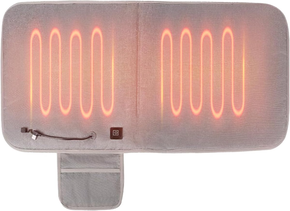 Verwarmingskussen Stoel - Zitverwarmer Draagbaar - Buiten Comfort - Instelbare Temperatuur - 87 x 4.5 cm