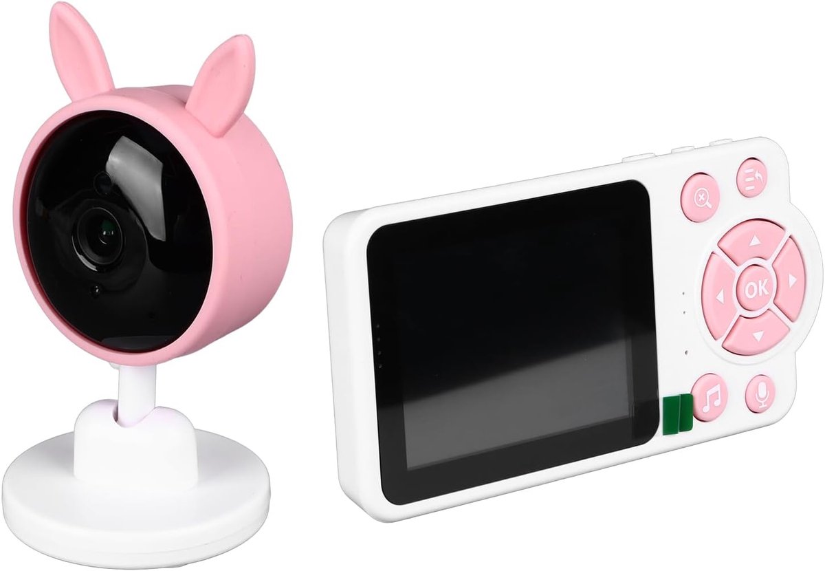 Babyfoon Videomonitor - Nachtzicht Camera - Kind Bewaken - Huildetectie Temperatuur - 28 Inch Scherm - Wit