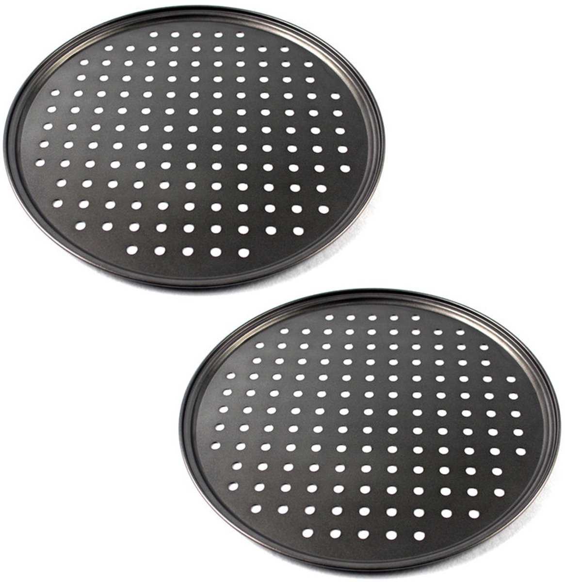 Pizzabakvorm - rond - geperforeerd - 32 cm diameter - 2 stuks