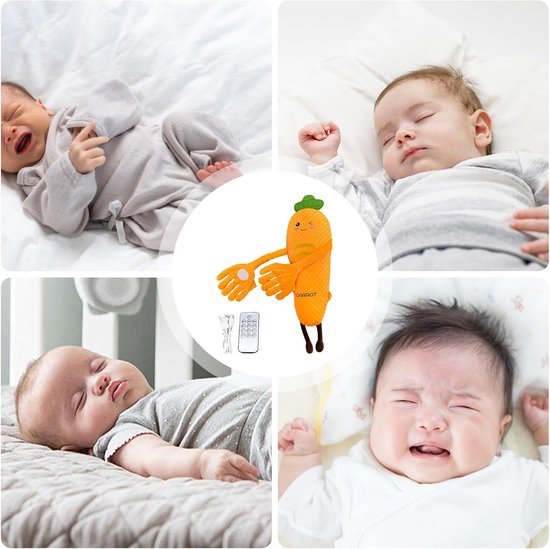 Kalmerend Knuffelkussen - Sensorisch Speelgoed - Bedtijd Ontspanning - Met Afstandsbediening - 90x30x30cm - Wortel — afbeelding 5