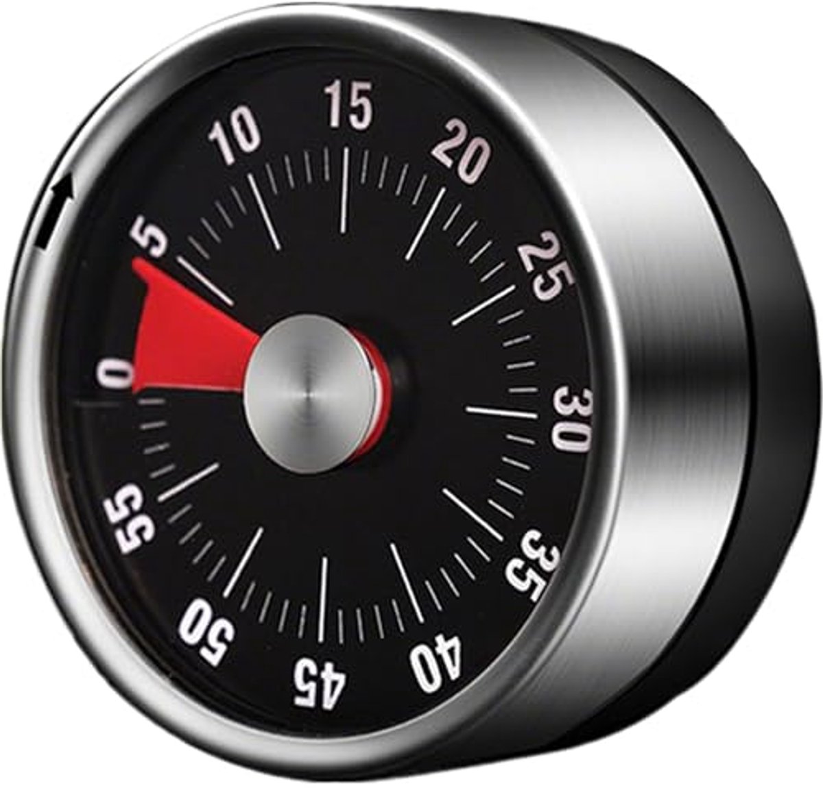 Keukentimer, magnetische visuele timer (roestvrij staal) – Afteltimer, mechanische eierwekker, 60-minuten timer met luid alarm – Voor koken, studeren en bakken