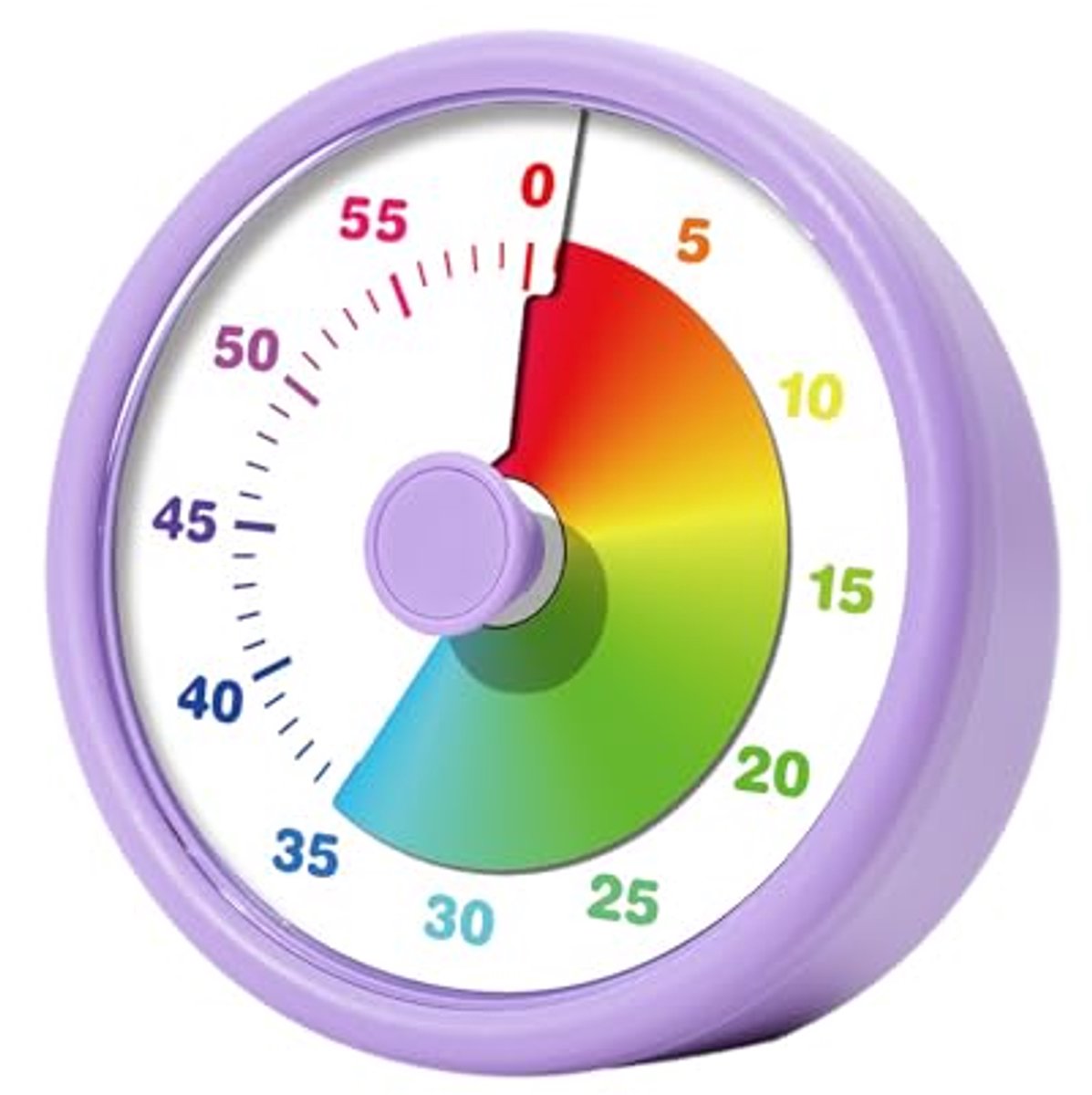 Visuele timer voor kinderen, 60 minuten, visuele timer, 'Rainbow'-keukentimer, stil hulpmiddel voor tijdbeheer, instelbare tijdtracker — Voor thuis, school, keuken, slaapkamer, bibliotheek en bureau