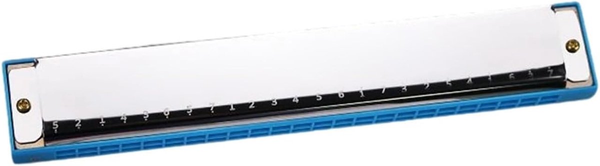 Mondharmonica - Diatonische Harmonica - Muziek Leren - 24 Gaten - One Size - Blauw