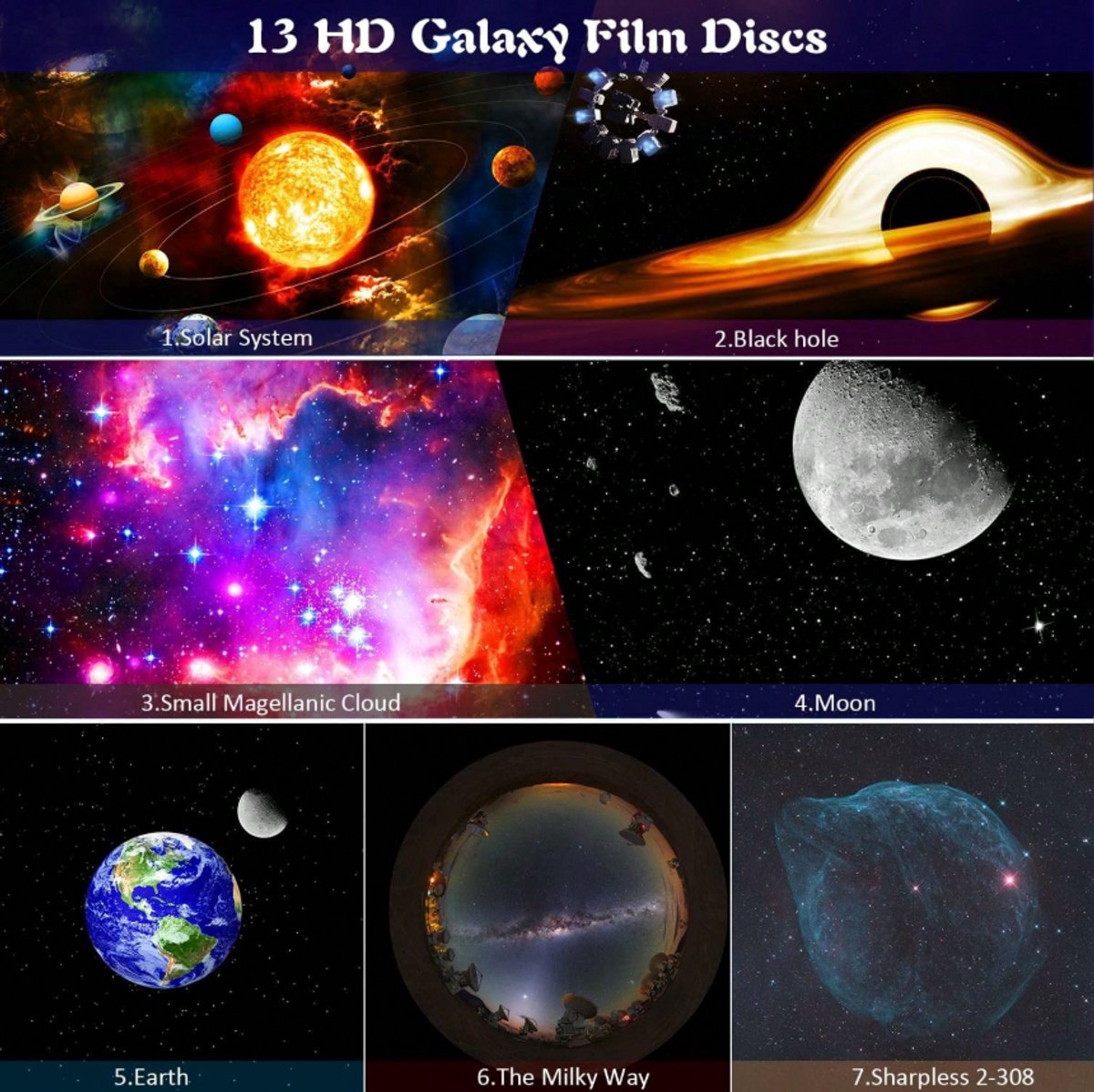 Graboo® Galaxy Projector Astronaut – Sterrenhemel Lamp – 13-in-1 – Met Timer – 13 films – 360° verstelbaar – USB-C – foto 6
