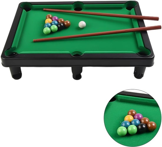 Compacte tafelpooltafel - Mini biljartspel - Gezinsspelletjes avond - Versterkt kunststof frame - 445 x 245 x 155 cm — afbeelding 5