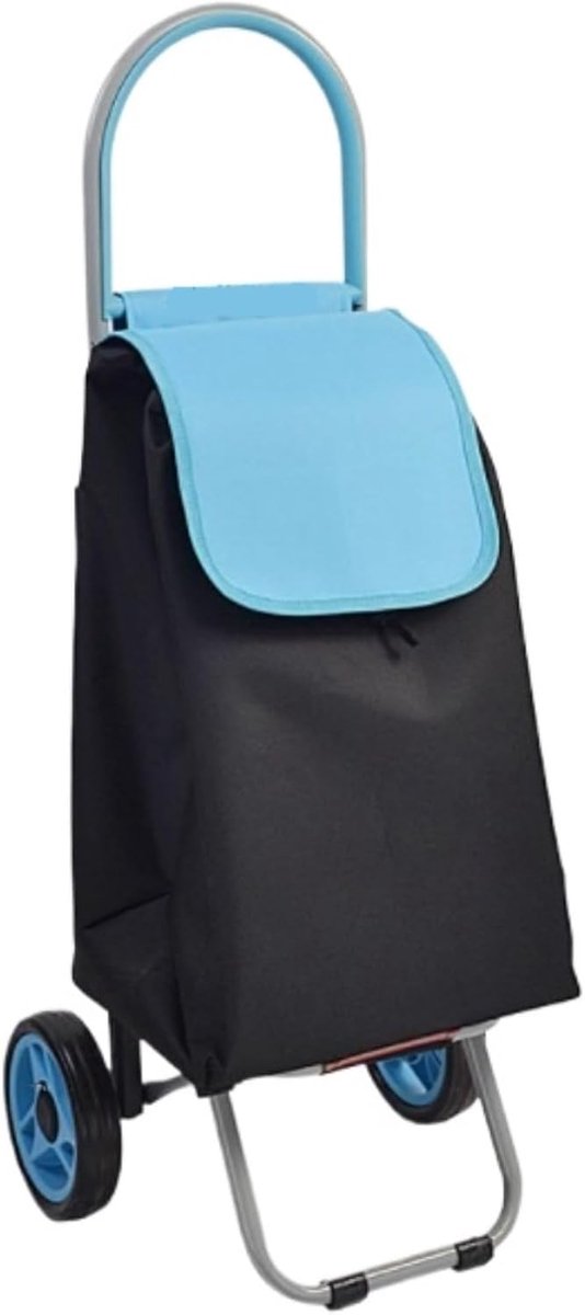 Boodschappentrolley - Winkelwagen - Boodschappen doen - Opvouwbaar ontwerp - 90x32cm - Blauw