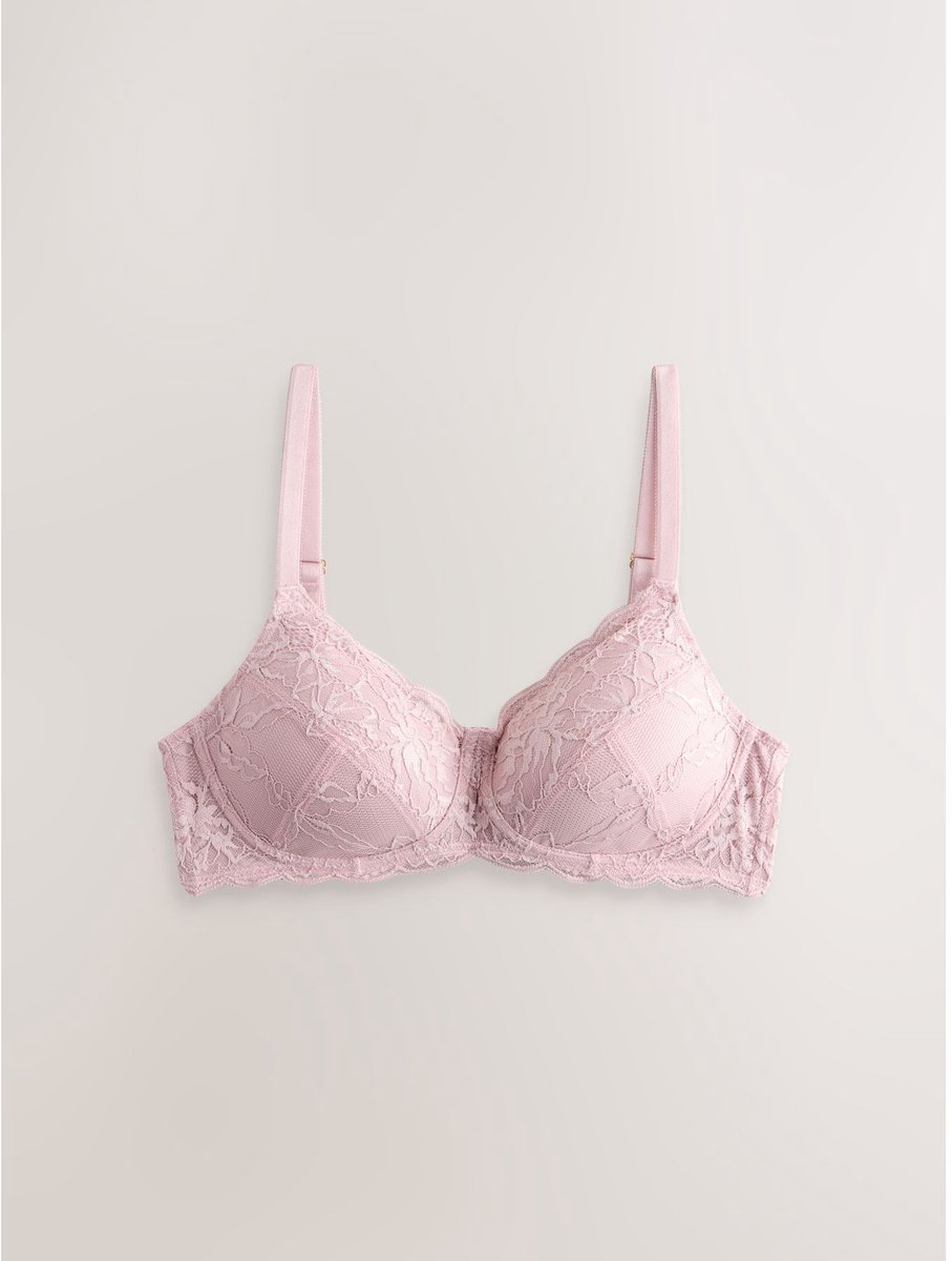 Next Dames - Beha met volledige ondersteuning, vulling, kant en zonder beugel - Roze Light Pink