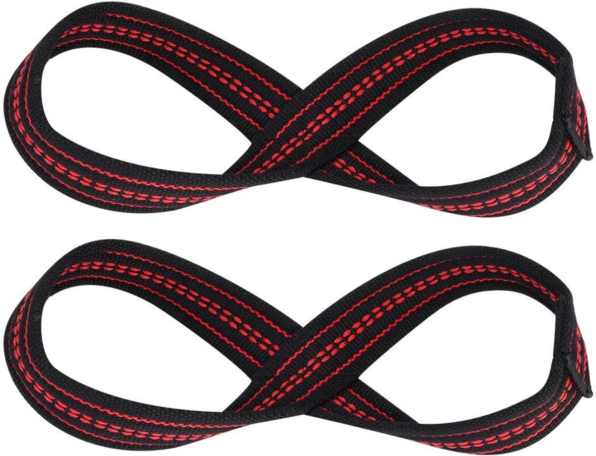 Gewichtheffen Banden - Fitness Grip - Kracht Training - Verstelbare Maten - S M - Rood Zwart