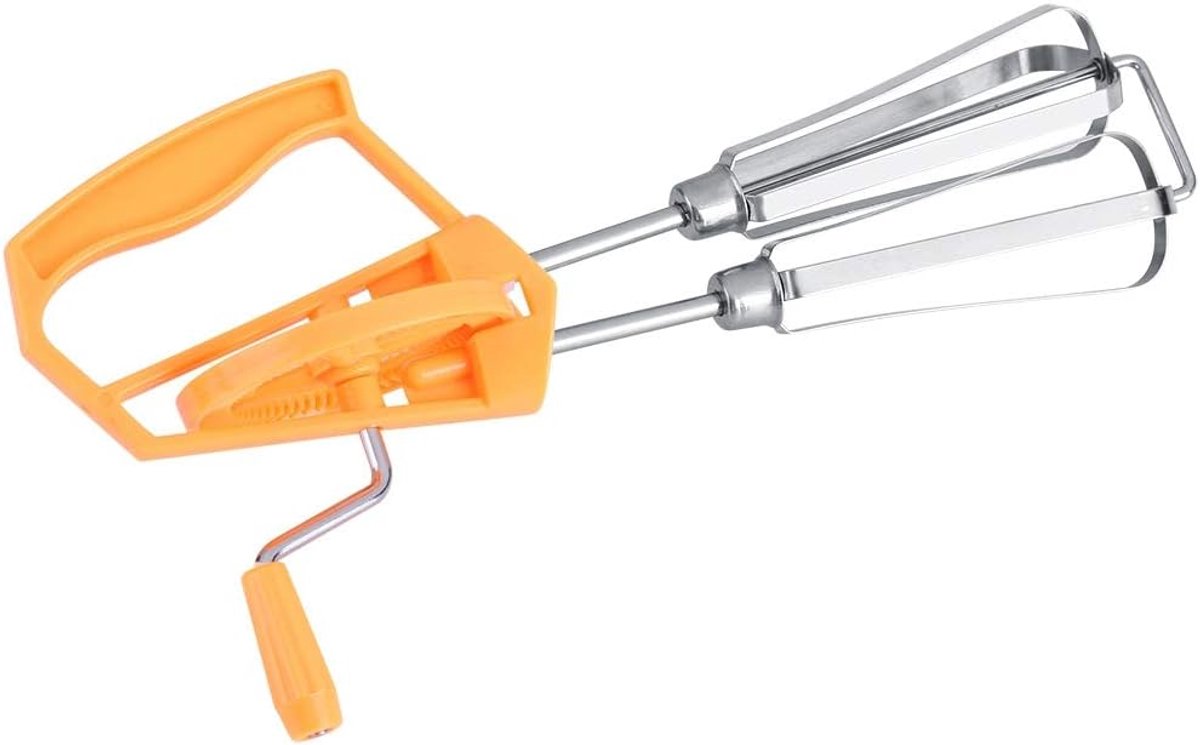 Handmatige Ei Klopper - Garde Mixer - Snel Beslag Maken - Zelfdraaiend Mechanisme - 25.5 cm Lengte - Wit