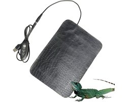 Verwarmingsmat Terrarium - Reptielen Warmtemat - Klimaatbeheersing Reptielen - Drie Temperatuurstanden - 22x15cm - Zwart