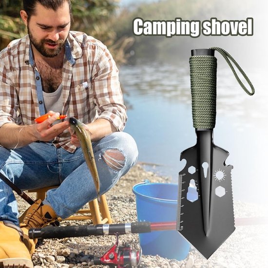 Handige Graafschep - Multifunctioneel Gereedschap - Outdoor Avonturen - 9-in-1 Functies - 27 x 8.3 cm - Zwart — afbeelding 4