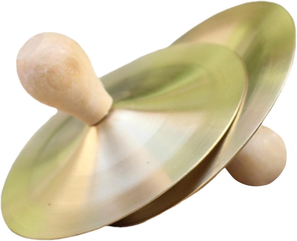 Handbekkens - Percussie Speelgoed - Muziek Maken - Metaal Hout Combinatie - 9 cm