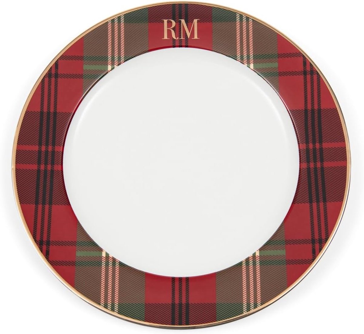 Ontbijtbord Tartan - Klein Bord - Ontbijt Serveren - Klassiek Design - Rood Wit