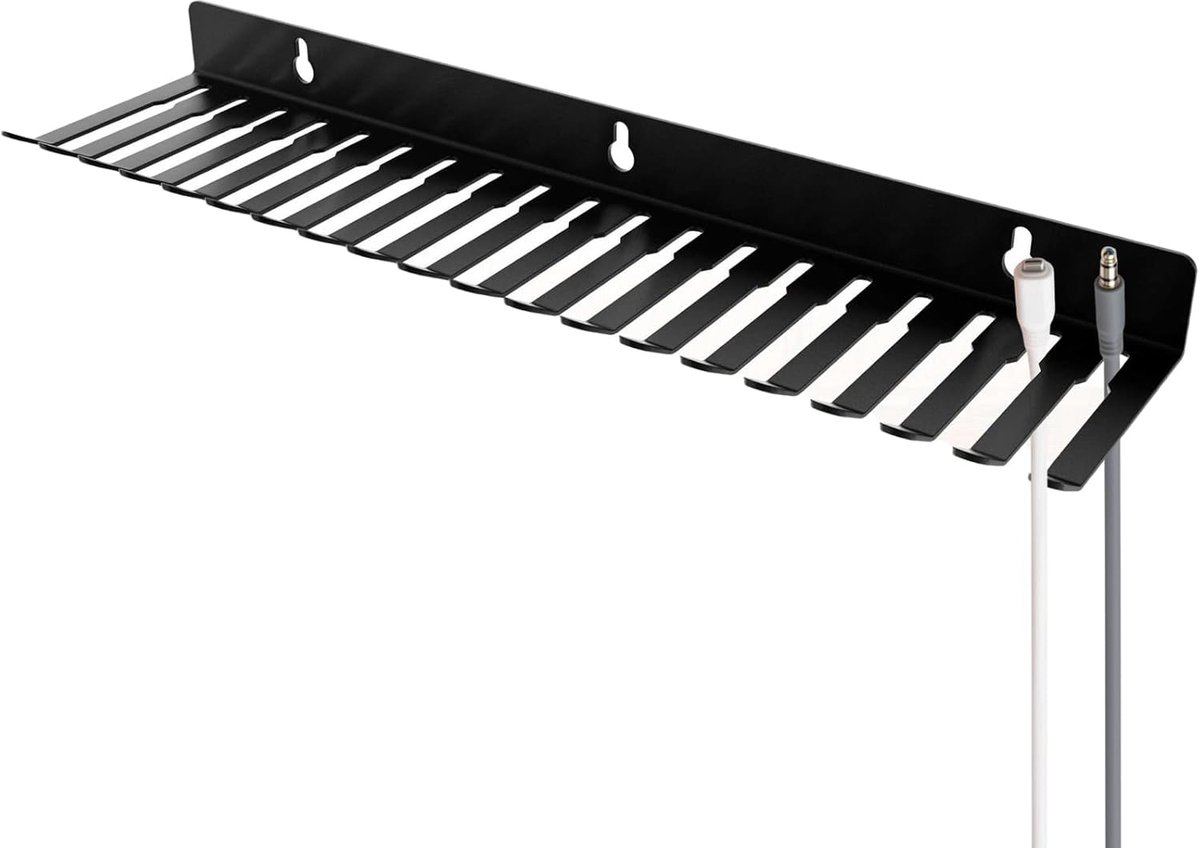 Kabelhaken Wandmontage - Stalen Organizer - Studio Kabelbeheer - Robuust Stalen Ontwerp - 35 8 x 8 7 cm - Zwart