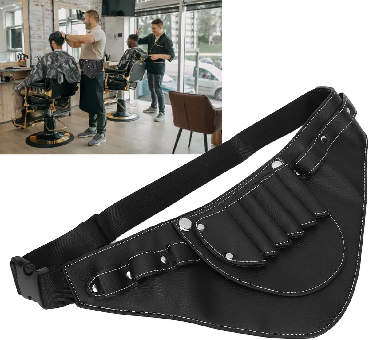 Schaar Heuptas, 2 Lagen Draagbare PU Schaar Houder Pouch Cases Gereedschapstassen Haarstylist Schaar Houder Mode Heuptasjes voor Kappers Gereedschap