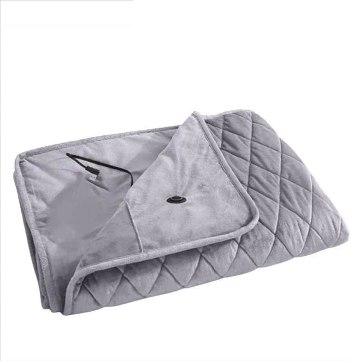 Verwarmde Deken - USB Warmer - Winterse Warmte - Zacht Kristal Fluweel - 75 x 120 cm - Lichtgrijs