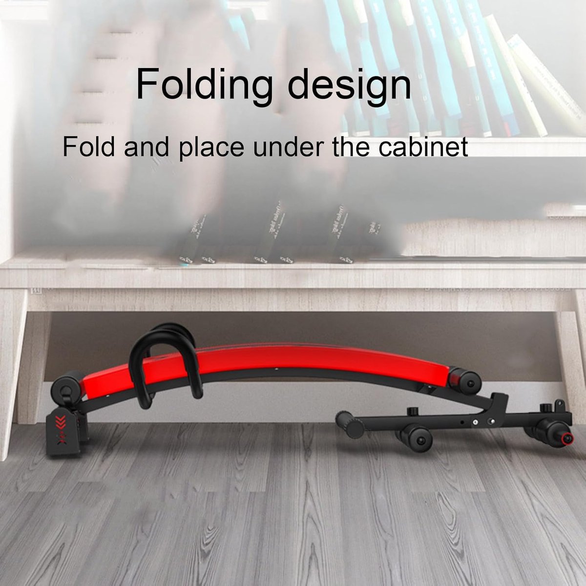 Fitnessbank Verstelbaar - Buikspierbank - Thuis Trainen - Inklapbaar Ontwerp - 31x125x61 cm - Rood