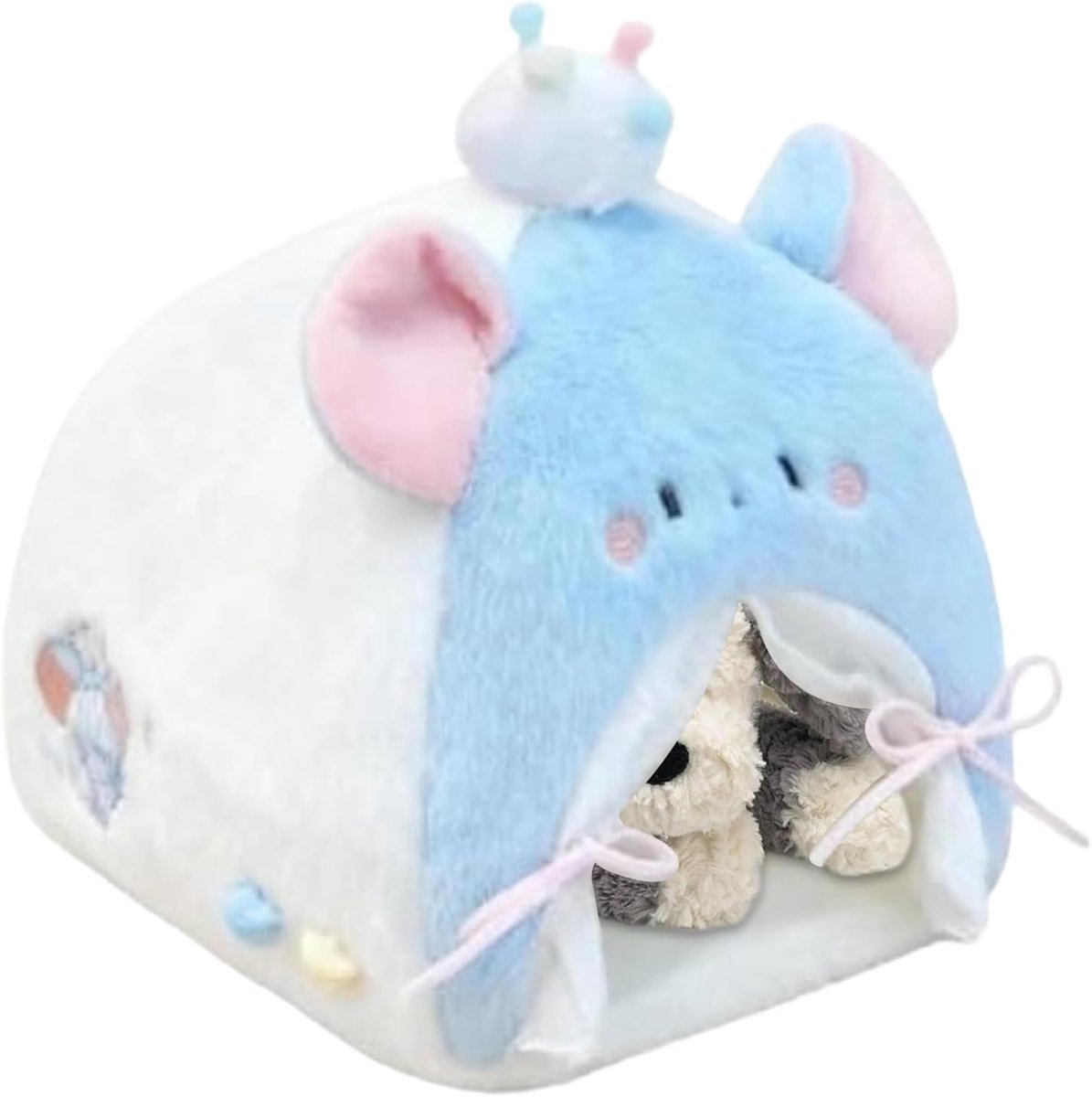 Poppen tentbed - Miniatuur meubel - Rollenspel decoratie - Zacht pluche materiaal - 20 x 10 x 5 cm - Muis