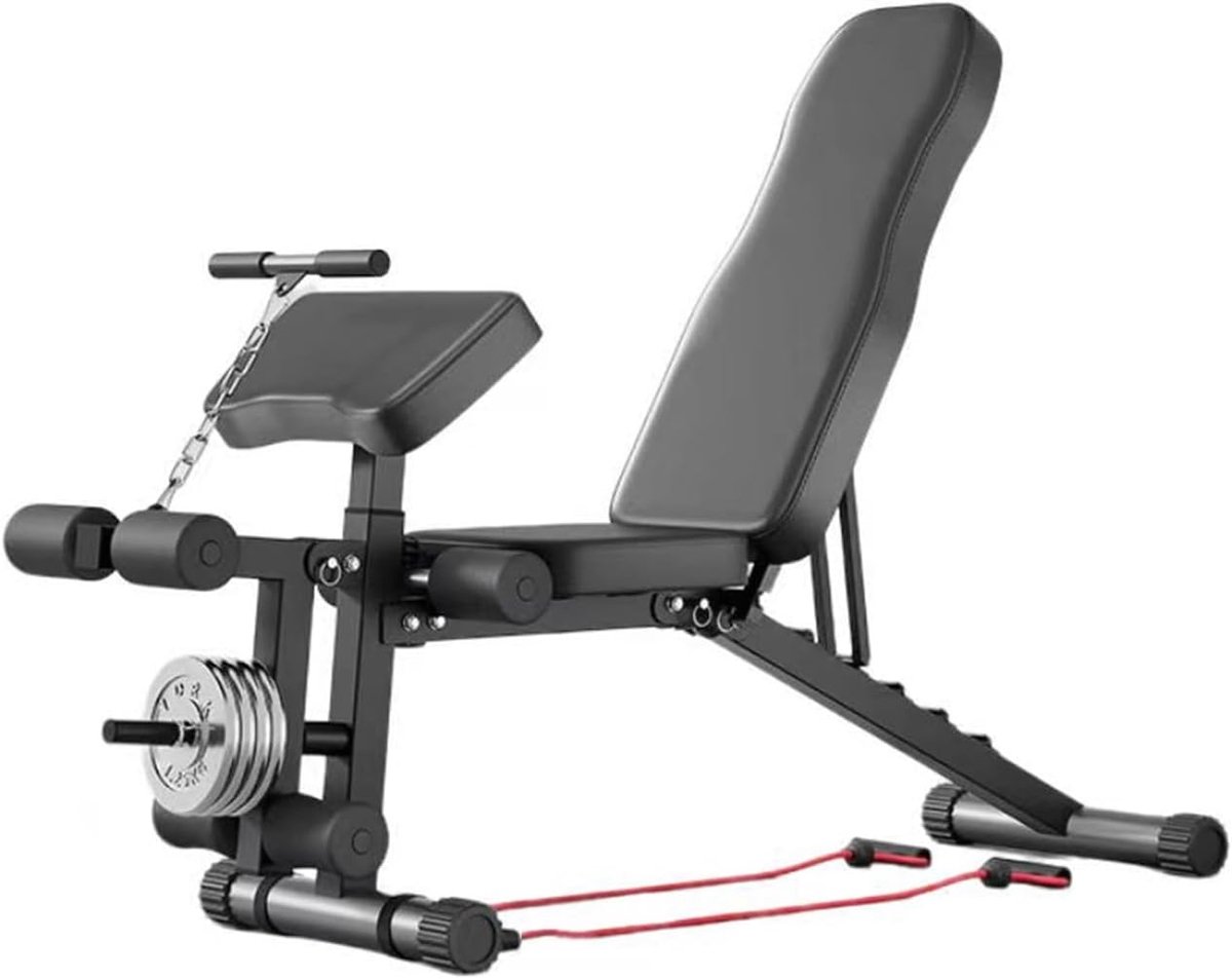 Opvouwbare Halterbank - Fitnessbank Trainingsbank - Kracht Training - 20-in-1 Multifunctioneel - 400 Kg Capaciteit - Zwart