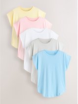 Next - Dames - Set van 5 T-shirts met kapmouwtjes van een TENCEL™-modalmix - Blauw