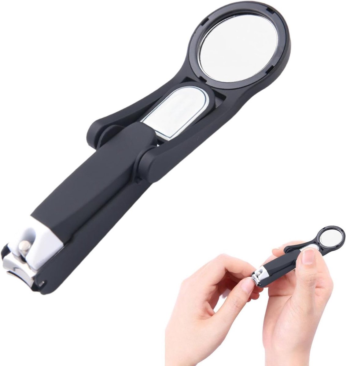 Nagelknipper - Nagelsnijder - Precisie Knippen - Met Vergrootglas - 10x3x3cm - Zwart