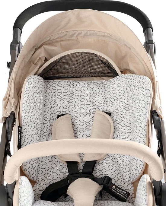 Kinderwagen Zitting - Zitje Voetenzak - Comfortabel Reizen - Ademend Zacht Materiaal - 48x44x10 cm - beige — afbeelding 4
