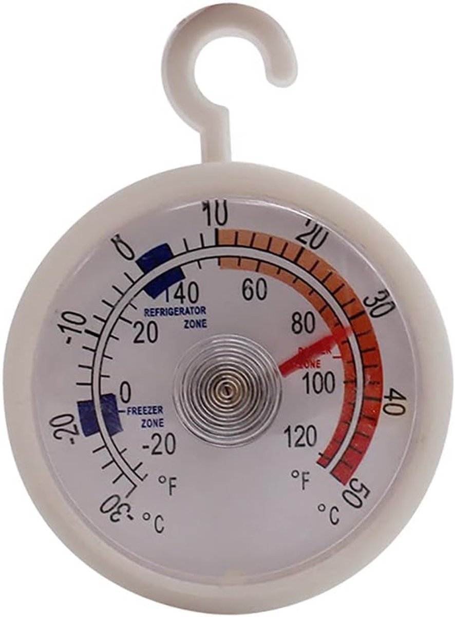 Koelkast Thermometer - Vriezer Meter - Temperatuur Controle - Kleurgecodeerde Zones - -30 tot 50°C - Rood