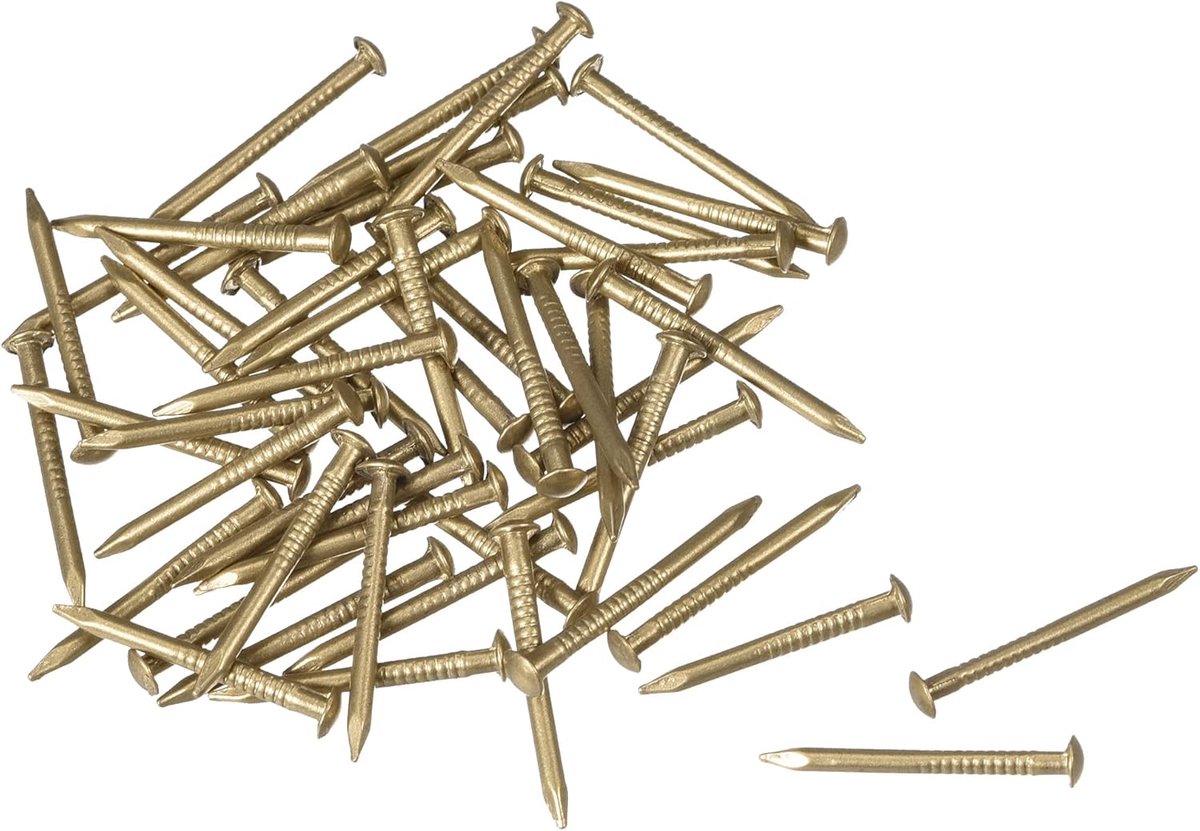 Kleine Messing Spijkers - Decoratieve Spijkers - Houtbewerking Projecten - Corrosiebestendig Materiaal - 1.2 x 15mm - Messing