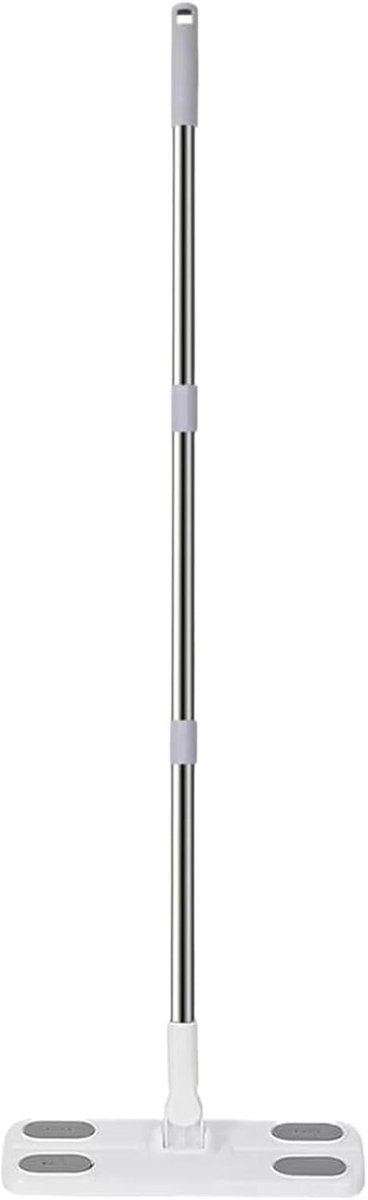 Vloerreinigingsmop - Platte Mop - Grondig Schoonmaken - Herbruikbaar Microvezel - 117 cm steel