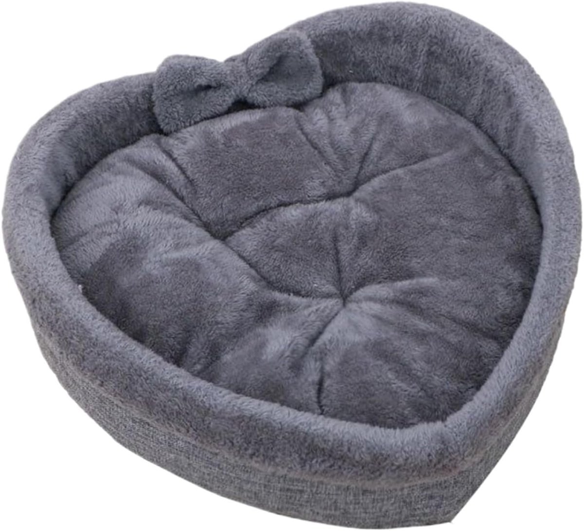 Huisdierbed Hartvorm - Dierenmand Knus - Binnen Slapen - Wasbare Constructie - XL 55cm - Grijs